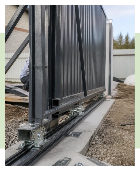 Откатные ворота из профнастила под ключ с установкой в Щёлкове